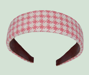 Houndstooth Pink and White Headband